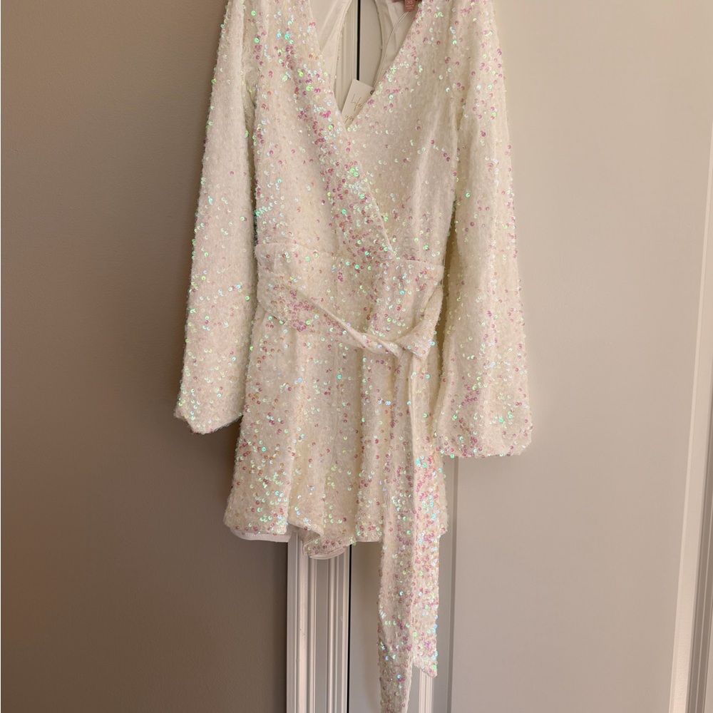 Show Me Your MuMu Iridescent Sequin Romper size XS. NWT